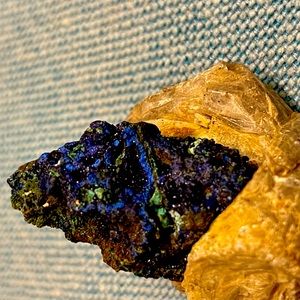 Malachite and Azurite raw mineral specimen.